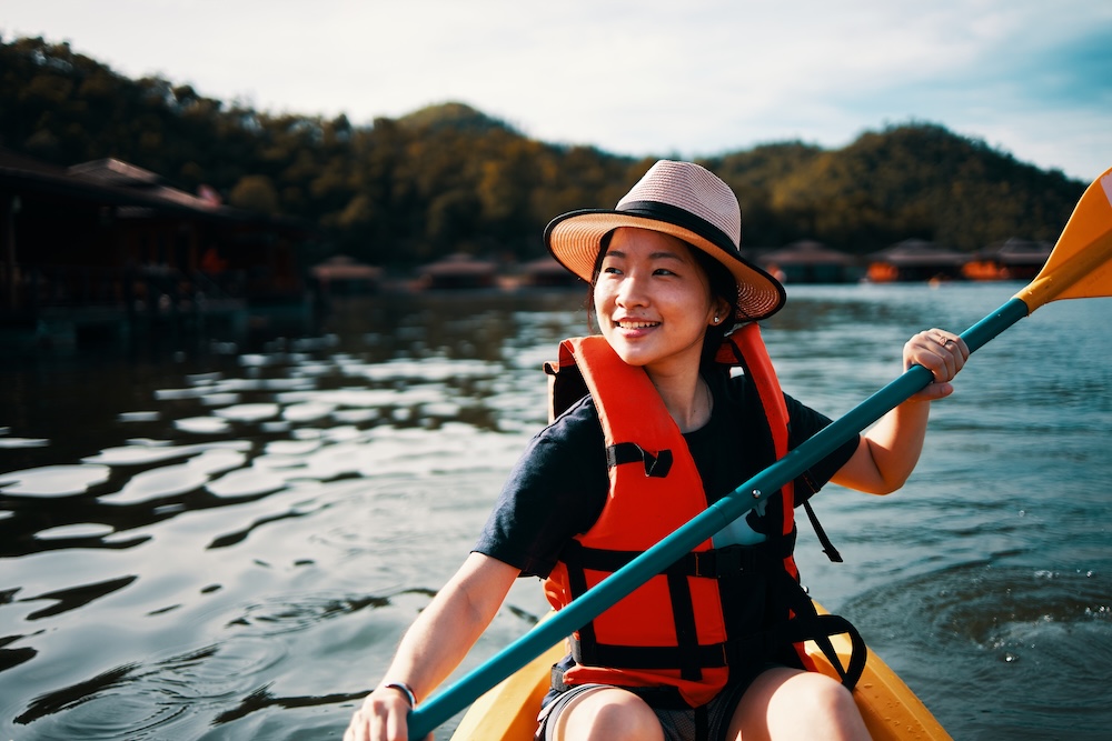 kayaking on the river